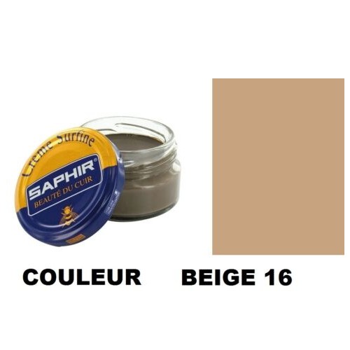 Pommadier crème surfine cirage cuir pot 50ml beige SAPHIR 3324010032163