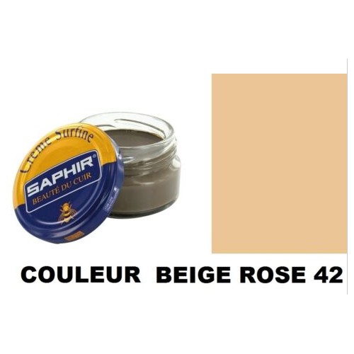 Pommadier crème surfine cirage cuir pot 50ml beige rose SAPHIR 3324010032422