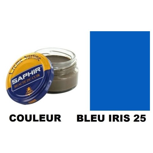 Pommadier crème surfine cirage cuir pot 50ml bleu iris SAPHIR 3324010032255
