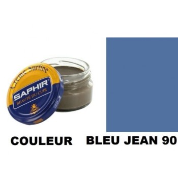 Pommadier crème surfine cirage cuir pot 50ml bleu jean SAPHIR 3324010032903