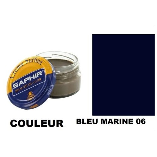 Pommadier crème surfine cirage cuir pot 50ml bleu marine SAPHIR 3324010032064