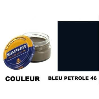 Pommadier crème surfine cirage cuir pot 50ml bleu pétrole SAPHIR 3324010032460