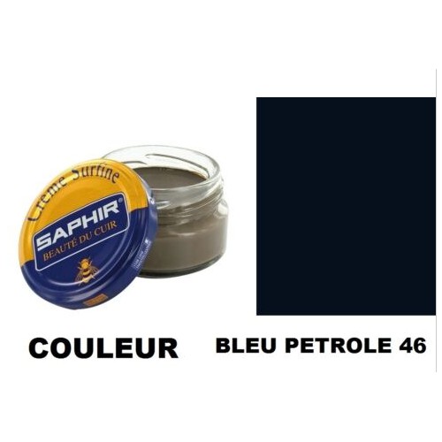 Pommadier crème surfine cirage cuir pot 50ml bleu pétrole SAPHIR 3324010032460