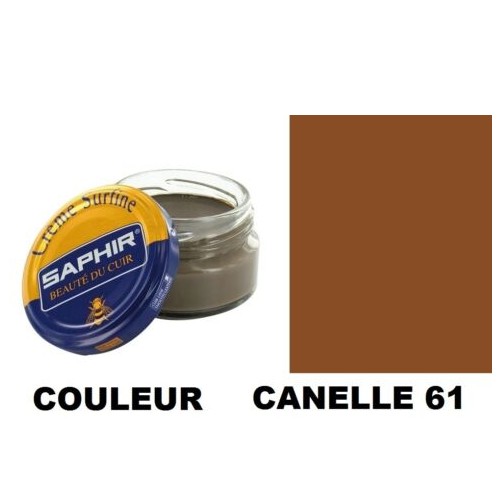Pommadier crème surfine cirage cuir pot 50ml cannelle SAPHIR 3324010032613