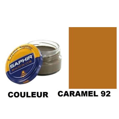 Pommadier crème surfine cirage cuir pot 50ml caramel SAPHIR 3324010032927