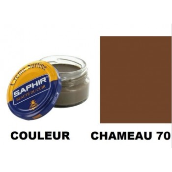Pommadier crème surfine cirage cuir pot 50ml chameau SAPHIR 3324010032705