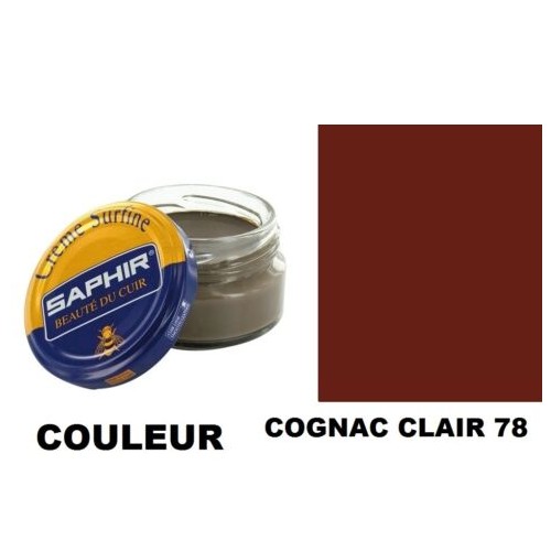 Pommadier crème surfine cirage cuir pot 50ml cognac clair SAPHIR 3324010032781