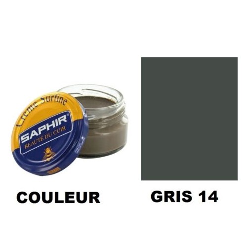 Pommadier crème surfine cirage cuir pot 50ml gris SAPHIR 3324010032149