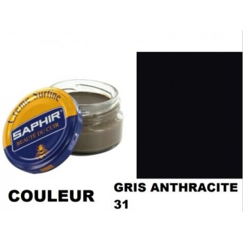 Pommadier crème surfine cirage cuir pot 50ml gris anthracite SAPHIR 3324010032316