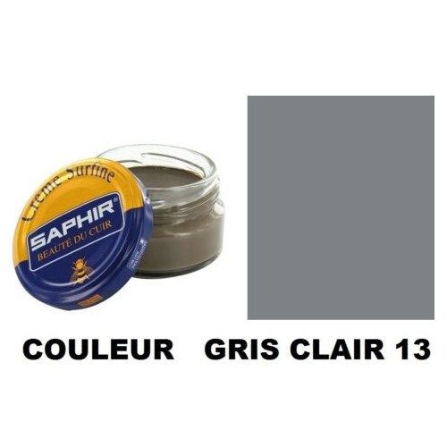 Pommadier crème surfine cirage cuir pot 50ml gris clair SAPHIR 3324010032132