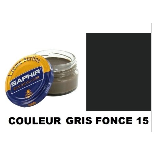 Pommadier crème surfine cirage cuir pot 50ml gris foncé SAPHIR 3324010032156