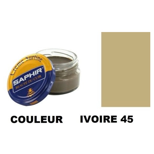 Pommadier crème surfine cirage cuir pot 50ml ivoire SAPHIR 3324010032453