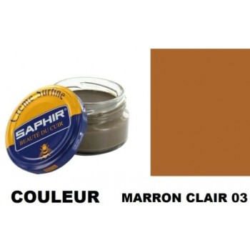 Pommadier crème surfine cirage cuir pot 50ml marron clair SAPHIR 3324010032033