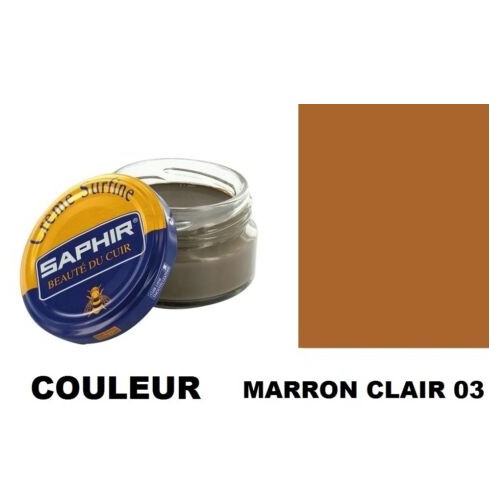 Pommadier crème surfine cirage cuir pot 50ml marron clair SAPHIR 3324010032033
