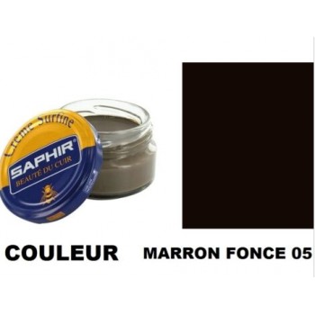 Pommadier crème surfine cirage cuir pot 50ml marron foncé SAPHIR 3324010032057