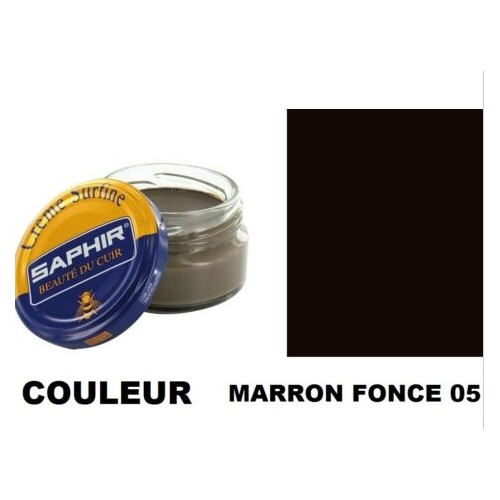 Pommadier crème surfine cirage cuir pot 50ml marron foncé SAPHIR 3324010032057