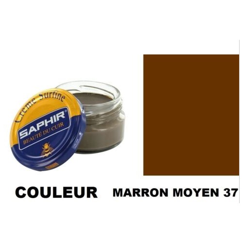 Pommadier crème surfine cirage cuir pot 50ml marron moyen SAPHIR 3324010032378