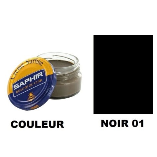Pommadier crème surfine cirage cuir pot 50ml noir SAPHIR 3324010032019