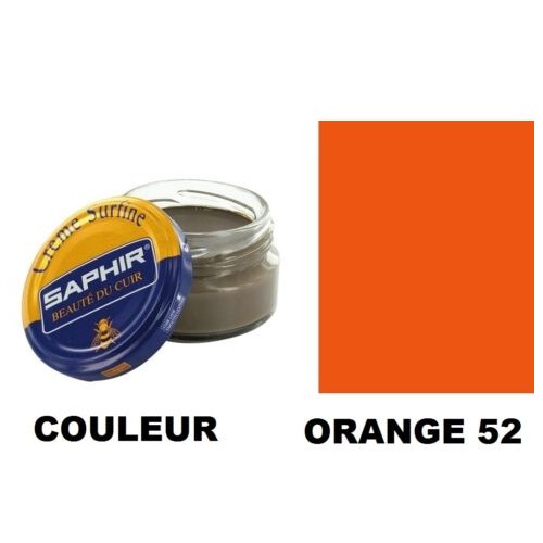 Pommadier crème surfine cirage cuir pot 50ml orange SAPHIR 3324010032521