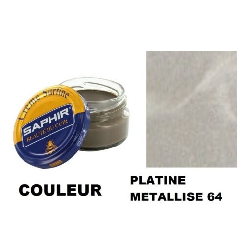 Pommadier crème surfine cirage cuir pot 50ml platine métallisé SAPHIR 3324010032644