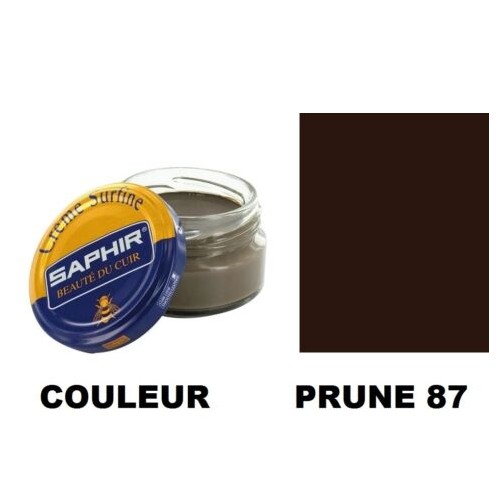 Pommadier crème surfine cirage cuir pot 50ml prune SAPHIR 3324010032873