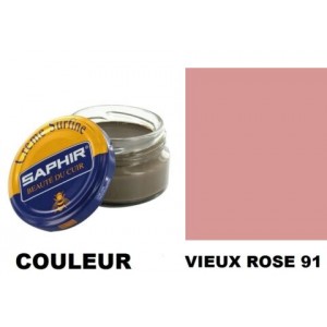 Pommadier crème surfine cirage cuir pot 50ml vieux rose SAPHIR 3324010032910