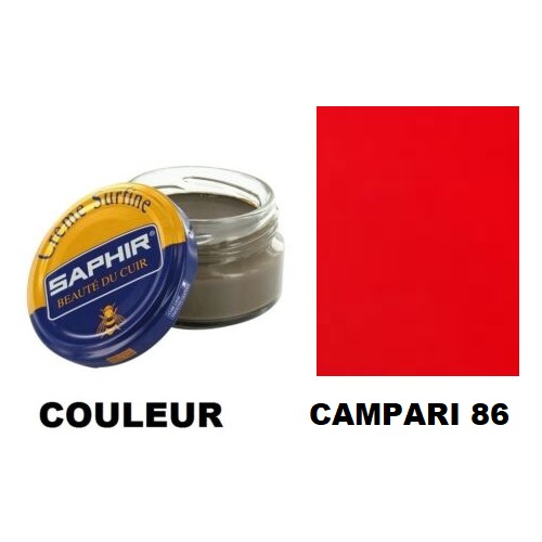 Pommadier crème surfine cirage cuir pot 50ml rouge campari SAPHIR 3324010032866