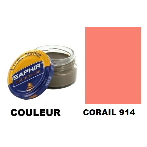 Pommadier crème surfine cirage cuir pot 50 ml corail SAPHIR 3324010000254