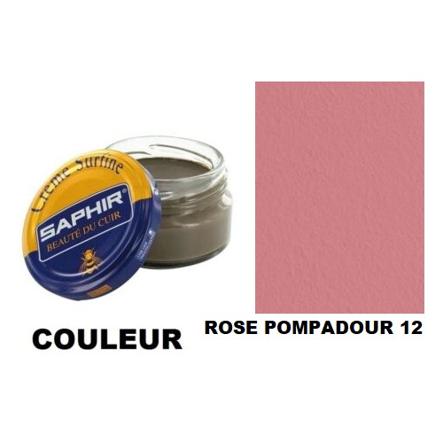 Pommadier crème surfine cirage cuir pot 50ml rose pompadour SAPHIR 3324010032729