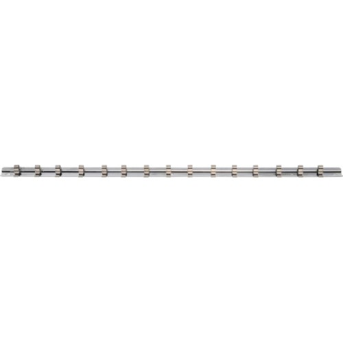 Rail métal clips 15 douille 6.3 mm 1/4" 415 x 20 mm à oeillet de suspension BGS TECHNIC 4026947021201