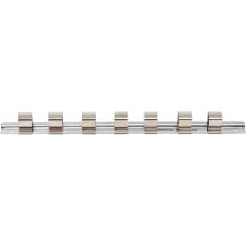 Rail métal clips 7 douille 12.5 mm 1/2" 210 x 20 mm à oeillet de suspension BGS TECHNIC 4026947023182