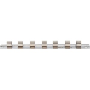 Rail métal clips 7 douille 12.5 mm 1/2" 210 x 20 mm à oeillet de suspension BGS TECHNIC 4026947023182
