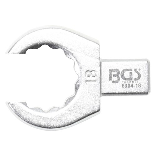 Clé annulaire ouverte 18 mm empreinte 9 x 12 mm pour clé dynamométrique BGS TECHNIC 4048769049874