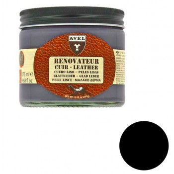 Rénovateur cuir noir crème baume pâte nourrit protège recolore pot 275ml AVEL 3324014052013