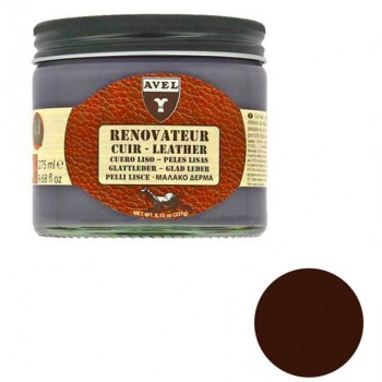 Rénovateur cuir marron crème baume pâte nourrit protège recolore pot 275ml AVEL 3324014052044
