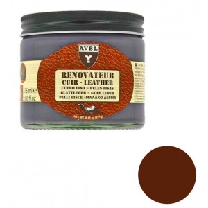 Rénovateur cuir marron noisette crème baume pâte nourrit protège recolore pot 275ml AVEL 3324014052389