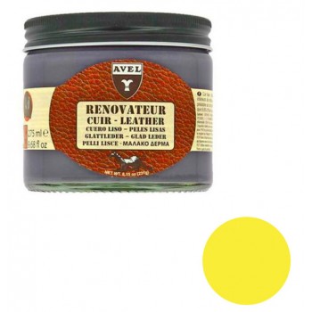 Rénovateur cuir jaune paille crème baume pâte nourrit protège recolore pot 275ml AVEL 3324014052594