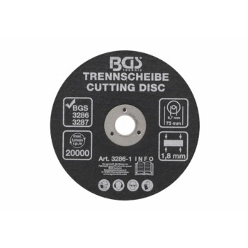 Disque à couper tronçonner 75 x 1,8 x 9,7 mm BGS TECHNIC 4048769026943