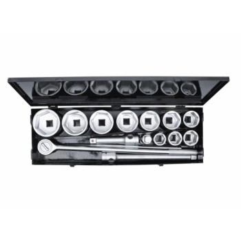 Coffret métal 15 outils clé cliquet douille 6 pans 36 - 80 mm 25 mm 1" BGS 4048769028404