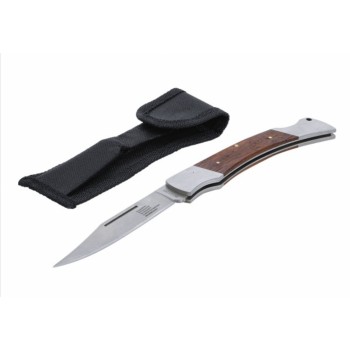 Couteau de poche poignée bois 240 mm avec étui de ceinture BGS 4026947020808
