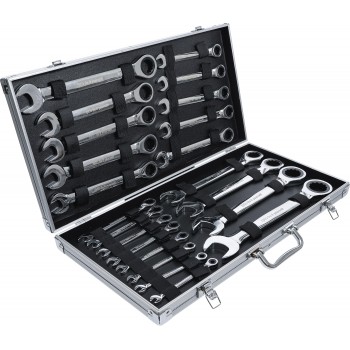 Coffret valise aluminium complet 22 clés mixtes à cliquet 72 dents 6 - 32 mm BGS 4048769058395