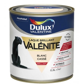 Peinture laque glycéro blanc cassé brillant 0.5l DULUX VALENTINE valenite 3031520151269