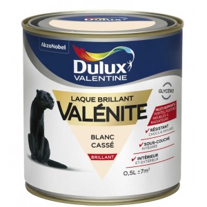 Peinture laque glycéro blanc cassé brillant 0.5l DULUX VALENTINE valenite 3031520151269