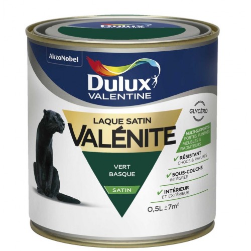 Peinture laque glycéro satin vert basque valenite 0.5l DULUX VALENTINE 3031520216951