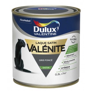 Peinture laque glycéro satin gris foncé valenite 0.5l tous supports DULUX VALENTINE 3031520216944