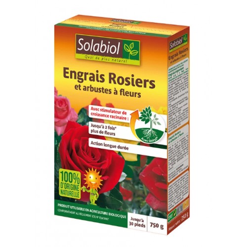 Engrais rosiers et fleurs 750g SOLABIOL stimulateur action longue durée 3561562895901