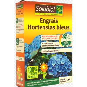 Engrais hortensias bleus 750g SOLABIOL fertilise entretien agriculture biologique 3561562955964