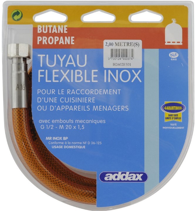 Flexible Inox Gaz Butane/Propane - Femelle 15x21 (1/2) - Femelle
