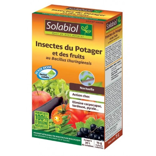 Insecticide biologique insectes potager et fruits 6 doses solubles SOLABIOL action choc 3561564727736