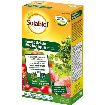 Insecticide biologique 10x2.5g SOLABIOL action choc larves chenilles 3561564907916